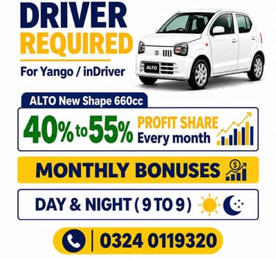 DRIVER REQUIRED ALTO NEW SHAPE