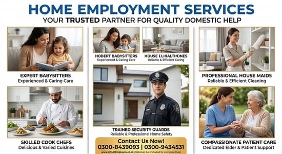 Maids Patient care Attandent Cook Driver Chef House Helper Available