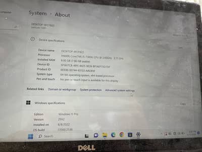 Dell latitude 7480 core i5 7th generation