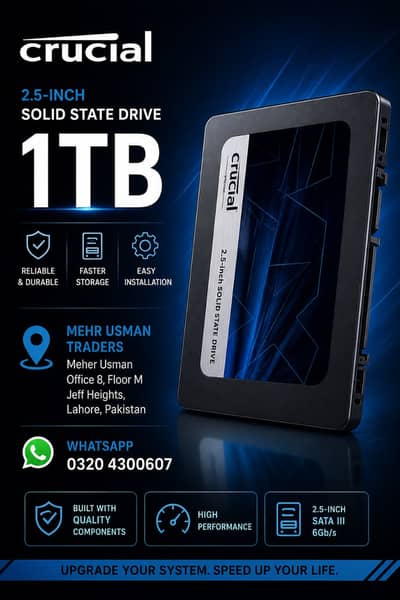 Crucial 1TB 2.5-Inch SATA III SSD | 6Gb/s | Fast & Reliable Storage