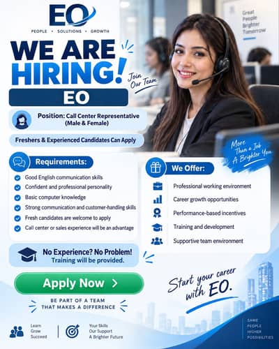 “Male And Female Call Center Representative – Freshers & Experienced”