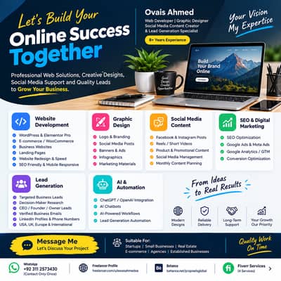 Professional Website, Graphic Design, Digital Marketing & Lead Generat