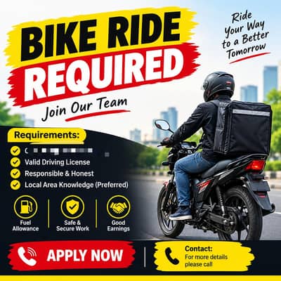 we are Bike rider required