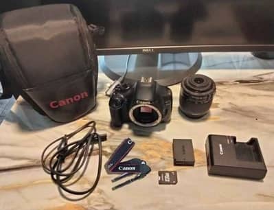 canon 1200d with lens 18-55mm battery charger lens Cover memory card