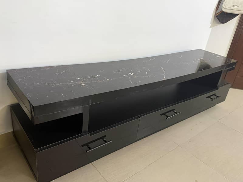 black tv console. 3