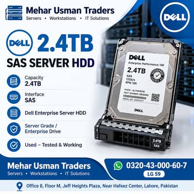 Dell 2.4TB SAS Server HDD 10K RPM | 12Gb/s Enterprise Drive
