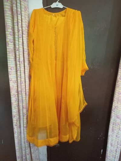 Mustard Yellow Elegant Chiffon Suit for Sale