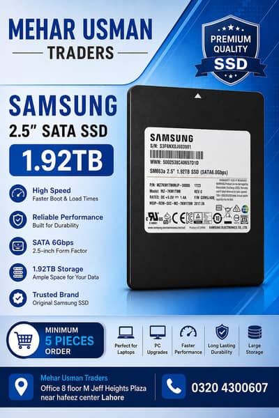Samsung 1.92TB SSD 2.5" SATA 6Gbps | SM863a Enterprise SSD