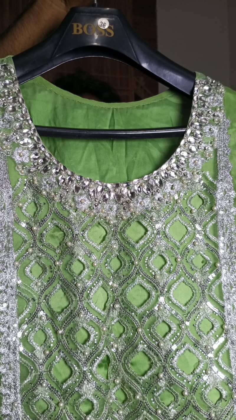 Light Green 3pc sharara fancy dress 1