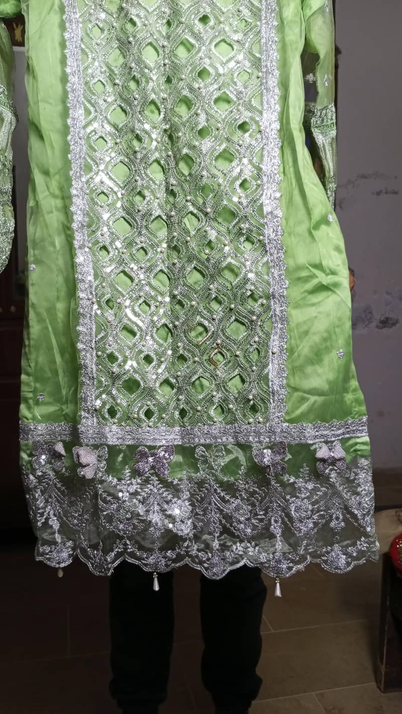 Light Green 3pc sharara fancy dress 2