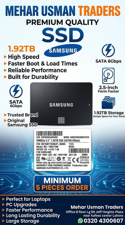 Samsung 1.92TB SSD 2.5" SATA 6Gbps | SM863a Enterprise SSD