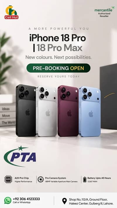 iPhone 18 Pro & 18 Pro Max 256 GB | PTA Approved