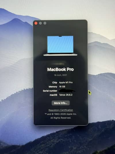 MacBook Pro M1 Pro 16-inch, 2021
