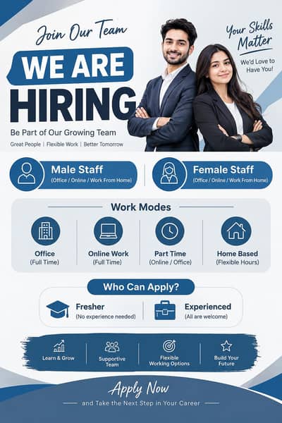 Office and online work available in Lahore
