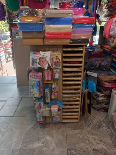 unique design stationery stand  4 feet hight 3 feet  worth