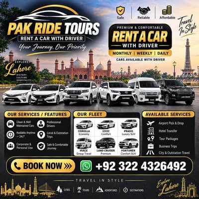 Rent A Car Coaster Bus Grand Cabin Hiace Prado Fortuner V8 Car Rental