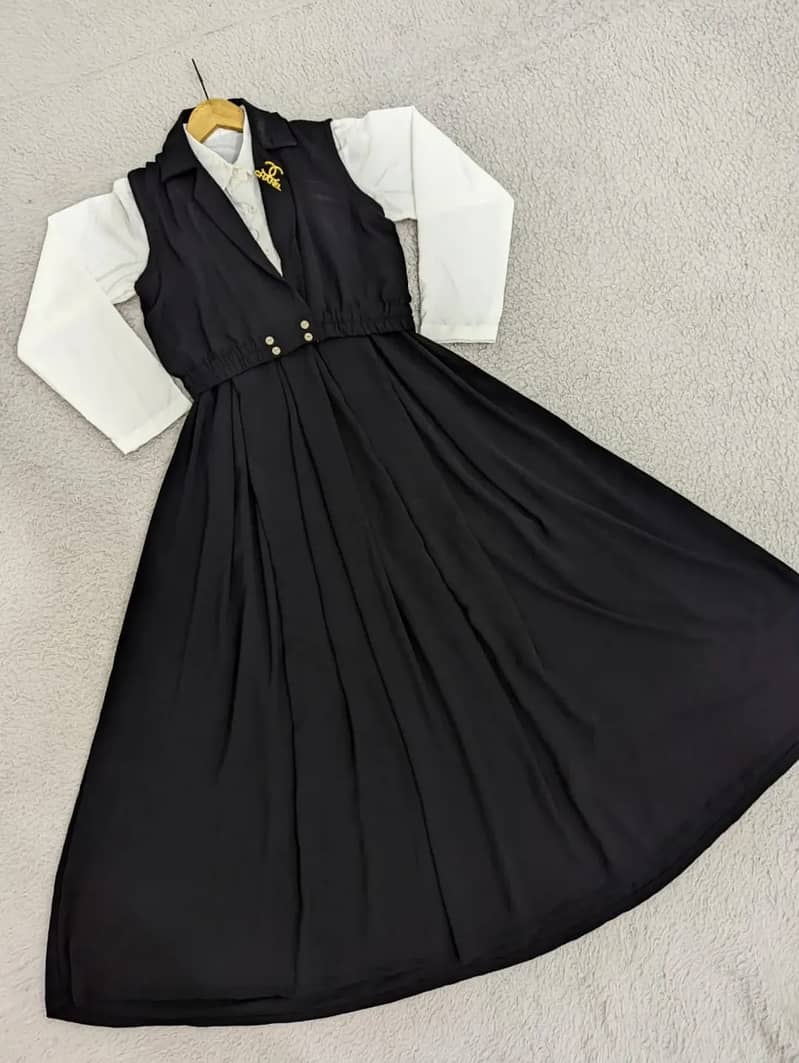 Chic Double Coat Jacket & Collared Maxi Set (2PC) 0