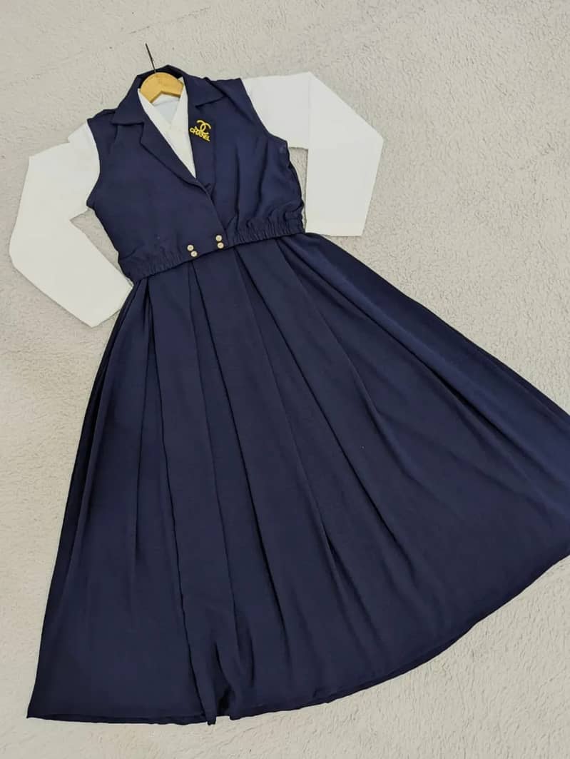 Chic Double Coat Jacket & Collared Maxi Set (2PC) 4