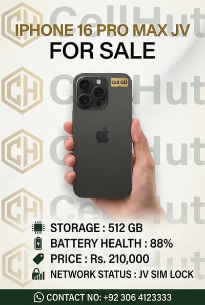 iPhone 16 Pro Max  512GB Black 88% Battery Health Excellent Condition