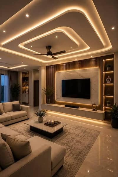 NS interior false ceiling pop gypsum office partition