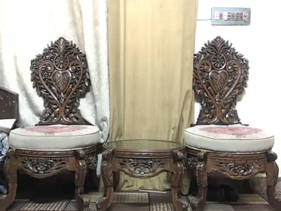 2 Chinioti Room chair with table 8 months used