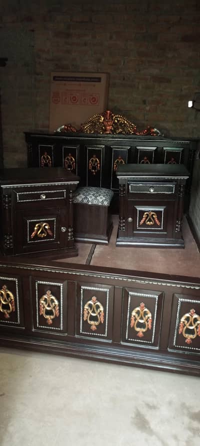 top chinioti wood bed set