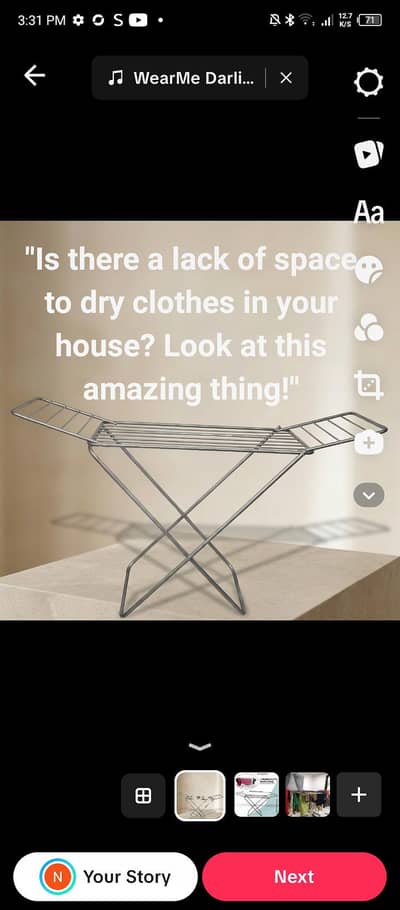 Foldable Stainless Steel Clothes Drying Rack / Stand - Brand New