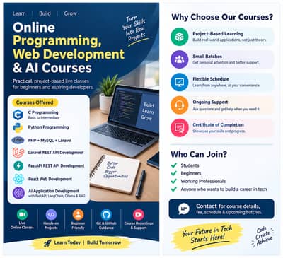 Online Programming, Web Development & AI Courses