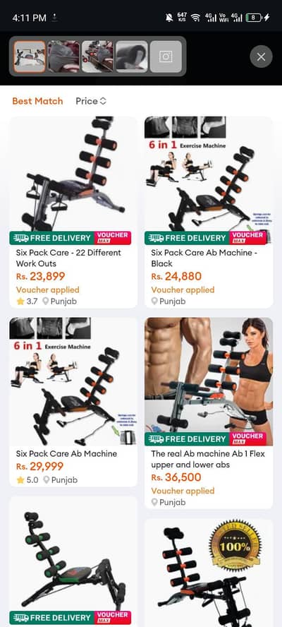 six pack exercise