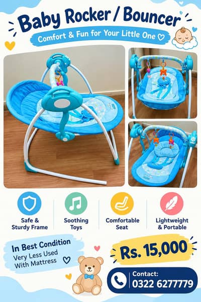 Musical Baby Rocker Bouncer | Baby Swing Chair
