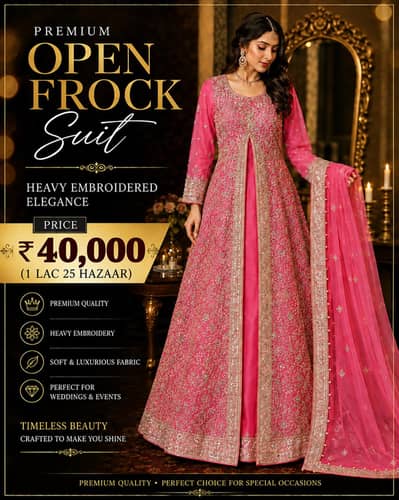 Premium Heavy Embroidered Frock | bridal wear | Wedding dress |