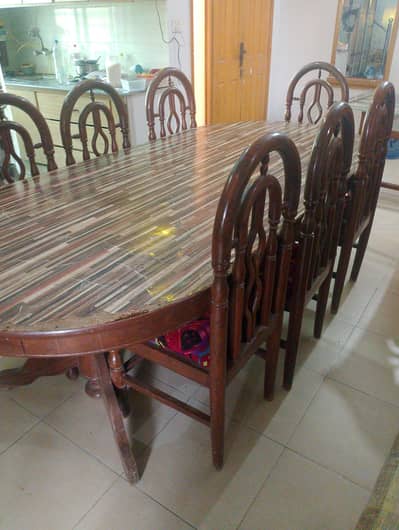 Dining table 8 seater with 7 chairs