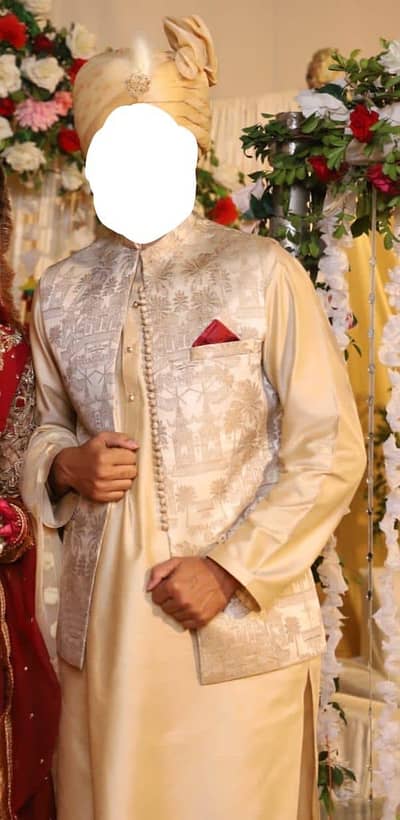 Groom Kurta Pajama with Waistcoat – Rs. 15,000