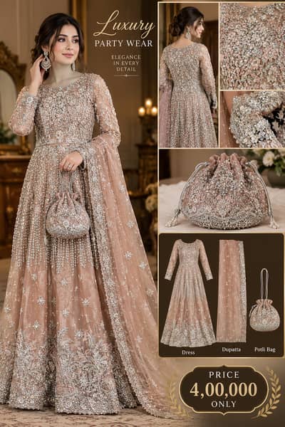 Luxury Bridal maxi | walima dress | wedding dress | bridal maxi |
