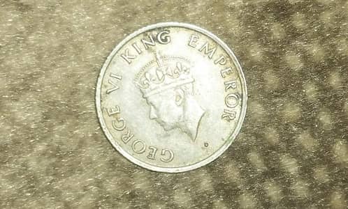 1946 George Indian Quarter Rupee coin-King George VI