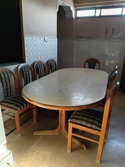 Wooden 8 chairs dinning table