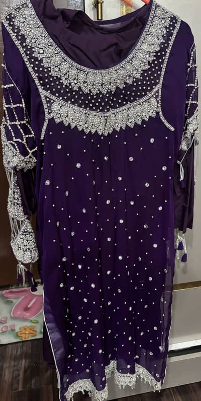 Purple and sky blue 3 piece suit