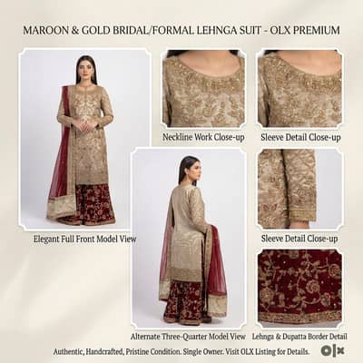 Elegant Maroon & Gold Bridal Lehenga – Heavily Embroidered