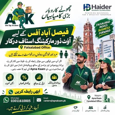 Faisalabad Mein Outdoor Marketing Staff Ki Jobs – Male & Female