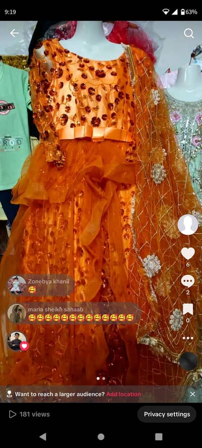 net orange frock
