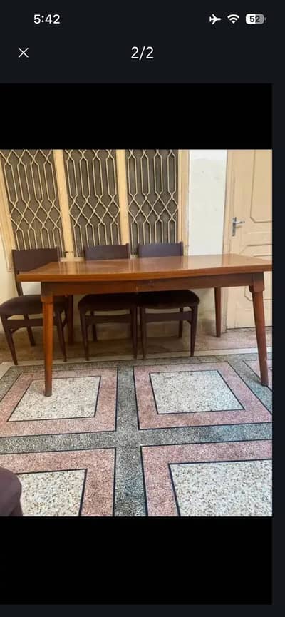 Pure wooden table with 6 chair