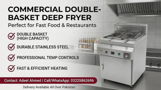 Commercial Deep Fryer Double Basket – French Fries Fryer Machine