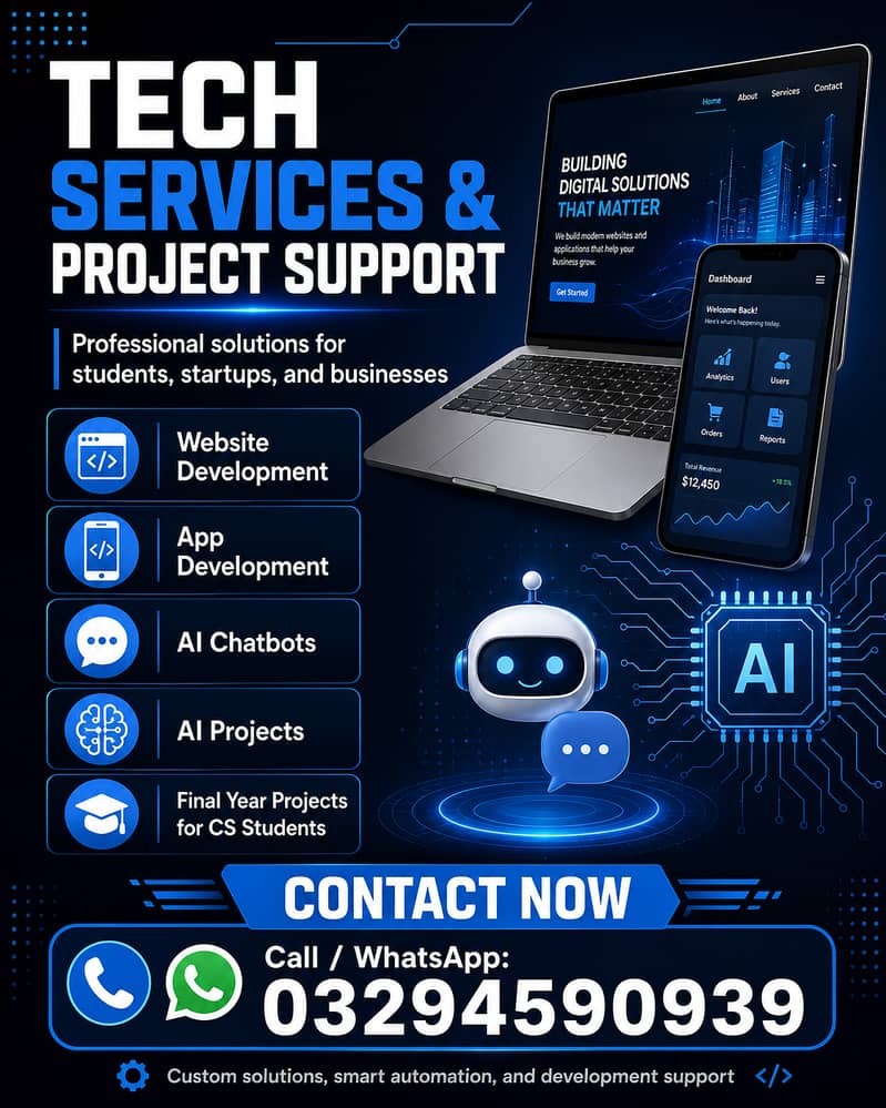 Final Year Projects, Website, App Development, Ai Automation projects 0