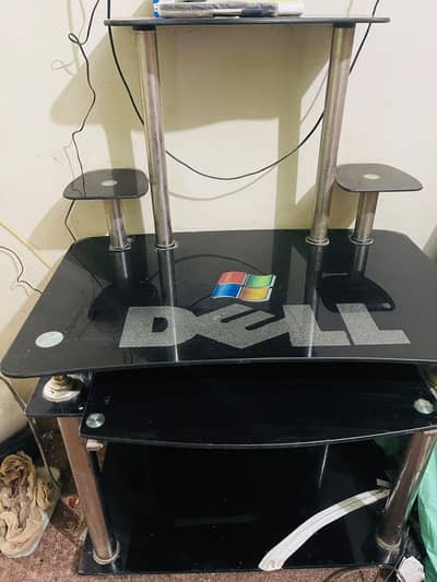 Black glass Computer table