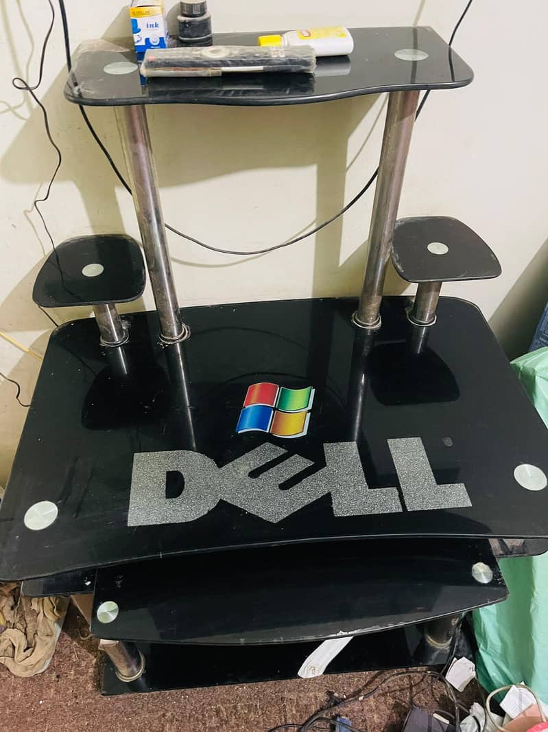 Black glass Computer table 1