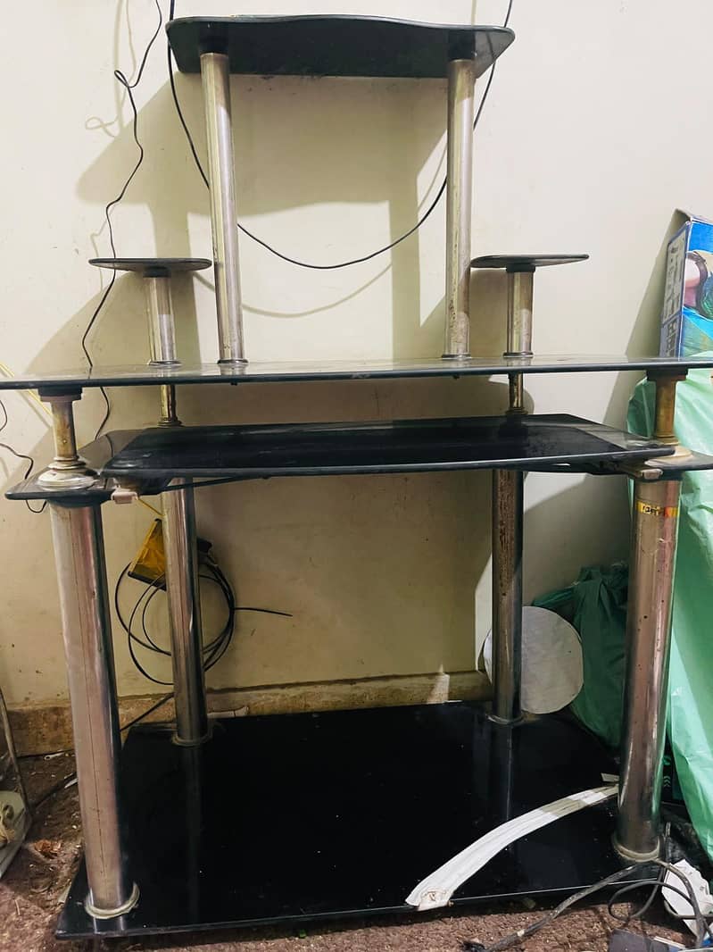 Black glass Computer table 2