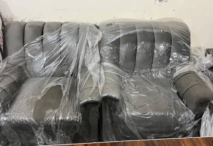 Premium Grey Velvet Sofa – Elegant & Comfortable