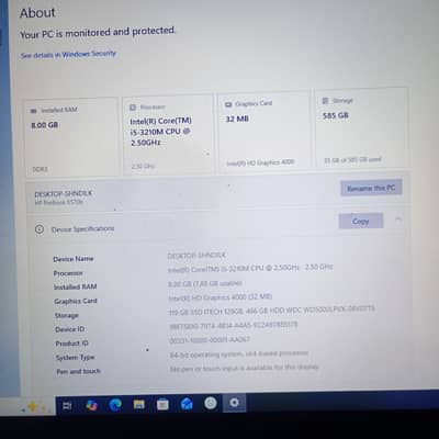 HP laptop i5 Generation 3rd