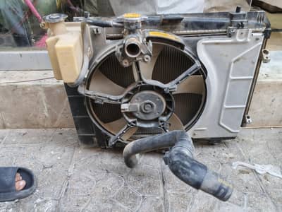 Toyota vitz radiator complete with fan and ac jali