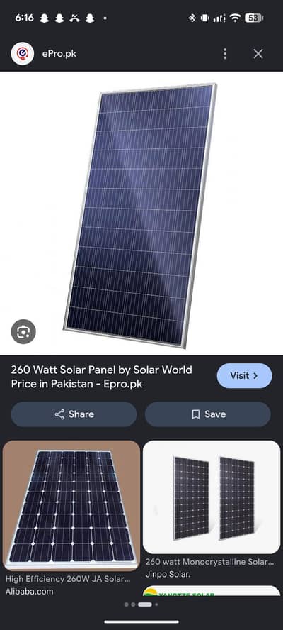 260 watt solar panel original cell German 5 pcs heavy plates